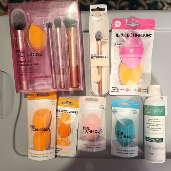 Real Techniques/EcoTools 5 Brush/10 Blenders/1 Shampoo BUNDLE - NEW - Picture 1 of 9